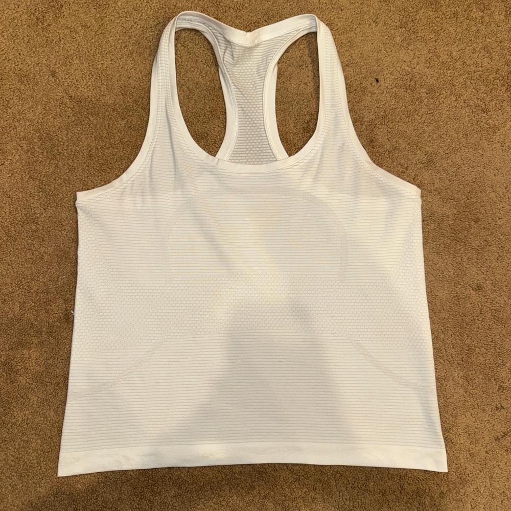 Lululemon Swiftly Tech Racerback Tank Top 2.0 Waist Length / White / Size: 8